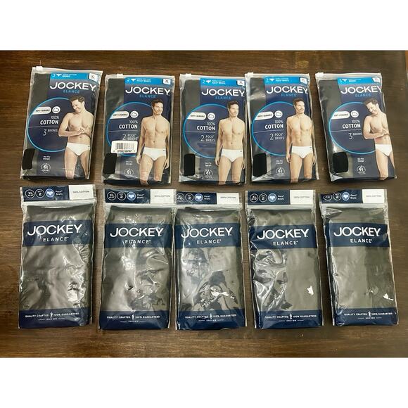 Jockey Other - 22 Pairs Vintage Jockey Elance Poco Briefs XL (40-42) 100% Cotton - USA Black
